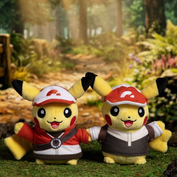 New Kanto Region Paired Pikachu Poké Plush available now at the official Pokémon Center