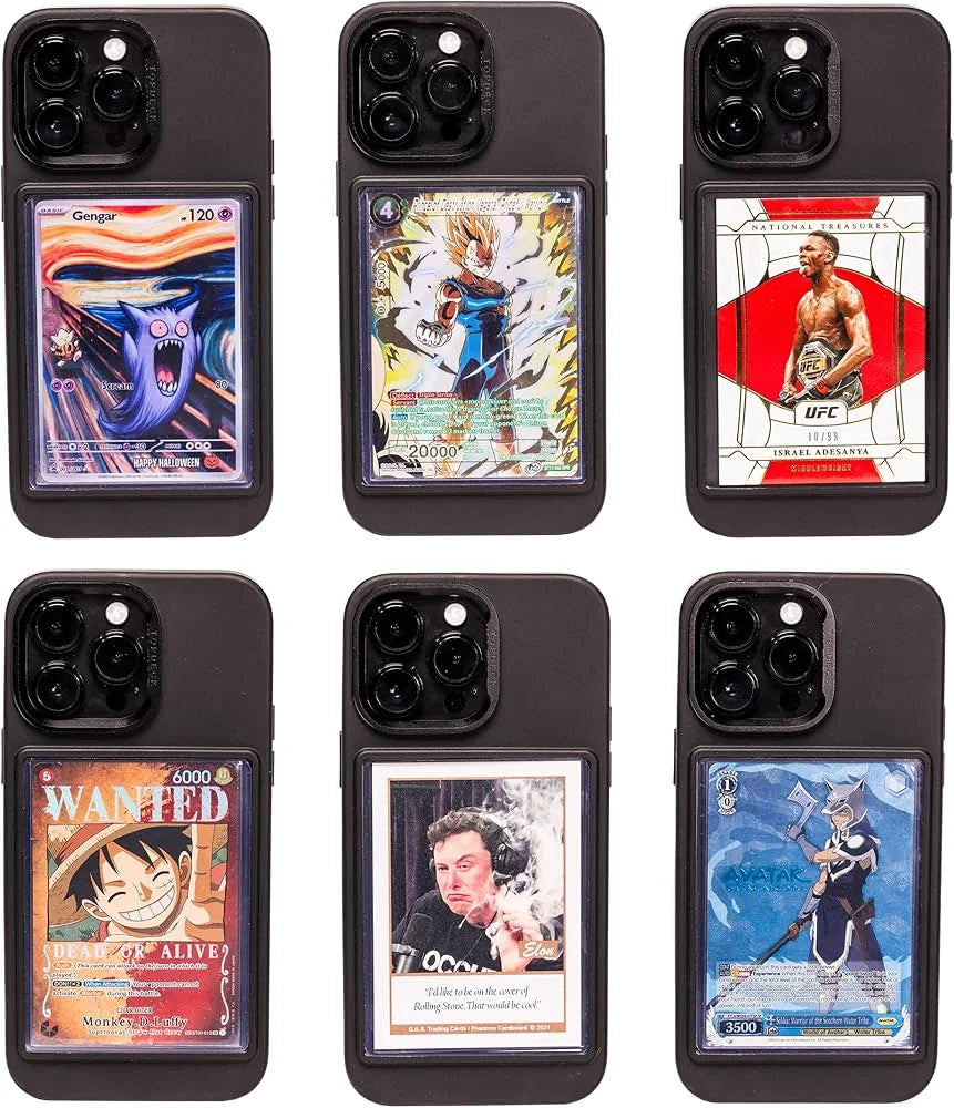 putting pokemon card in phone case Showcased: The Trading iPhone 17 Pro Max / Black Express yourself and showcase your favorite characters DIY Card/Photo Display Phone Case