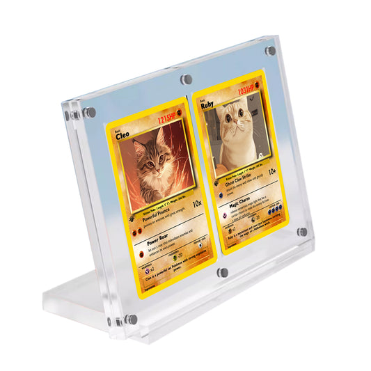 Acrylic Magnetic Graded Card Display Case – Holds PSA/CGC/TAG Slabs – Magnetic Panels for Secure Protection – Thickened Base for Stable Tabletop Display – Sports & TCG Showcase