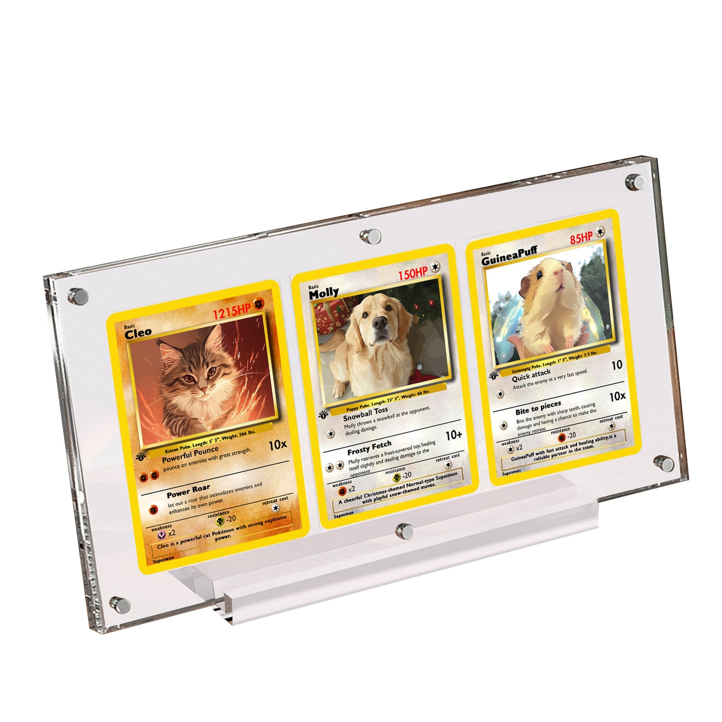 Graded card display case with magnetic closure - clear acrylic