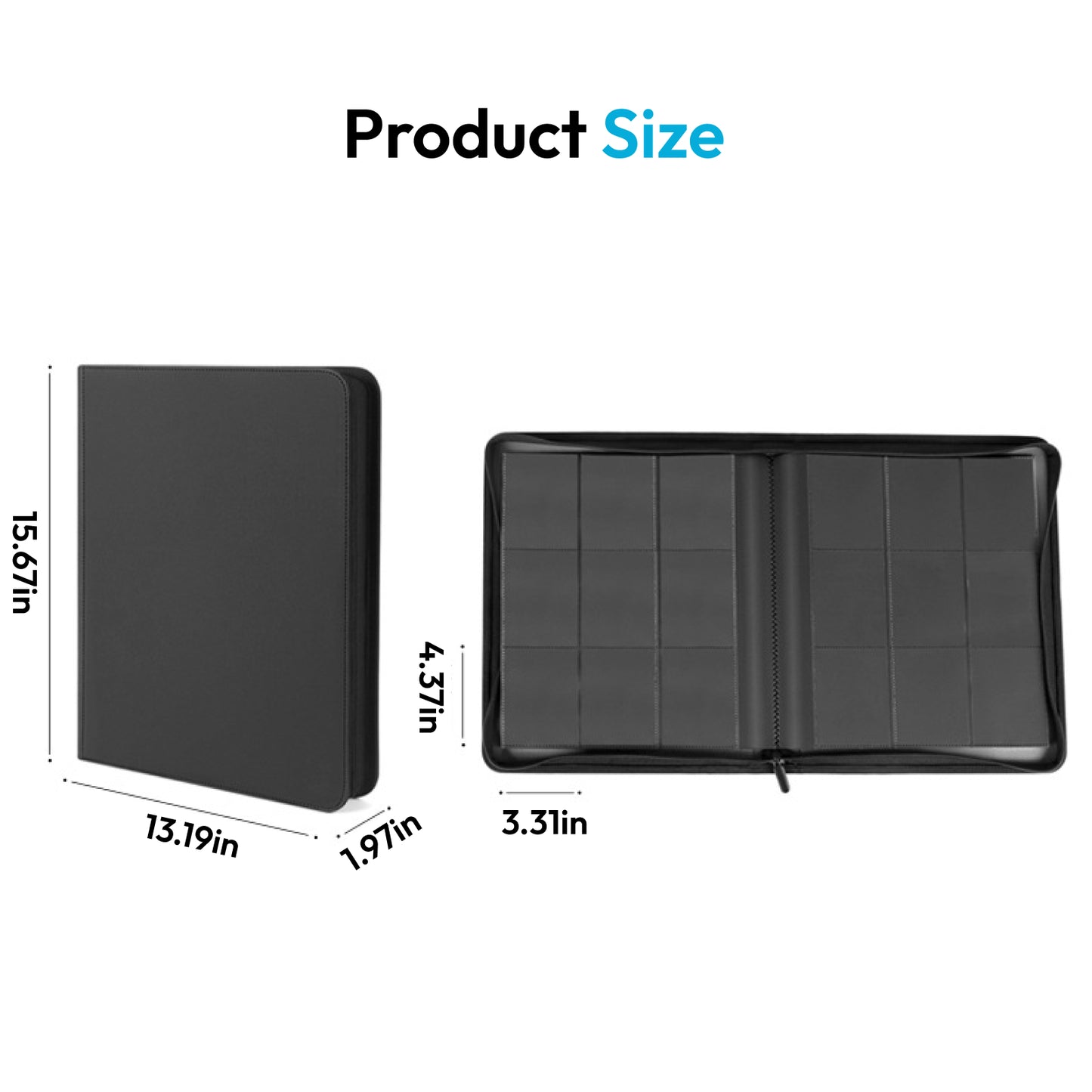 Toploader Binder - Holds 252 Top Loaders - 9 Pocket Trading Card Storage with Double Sided Sleeves for TGC and Sports 3" x 4" Top Loaded Trading Cards