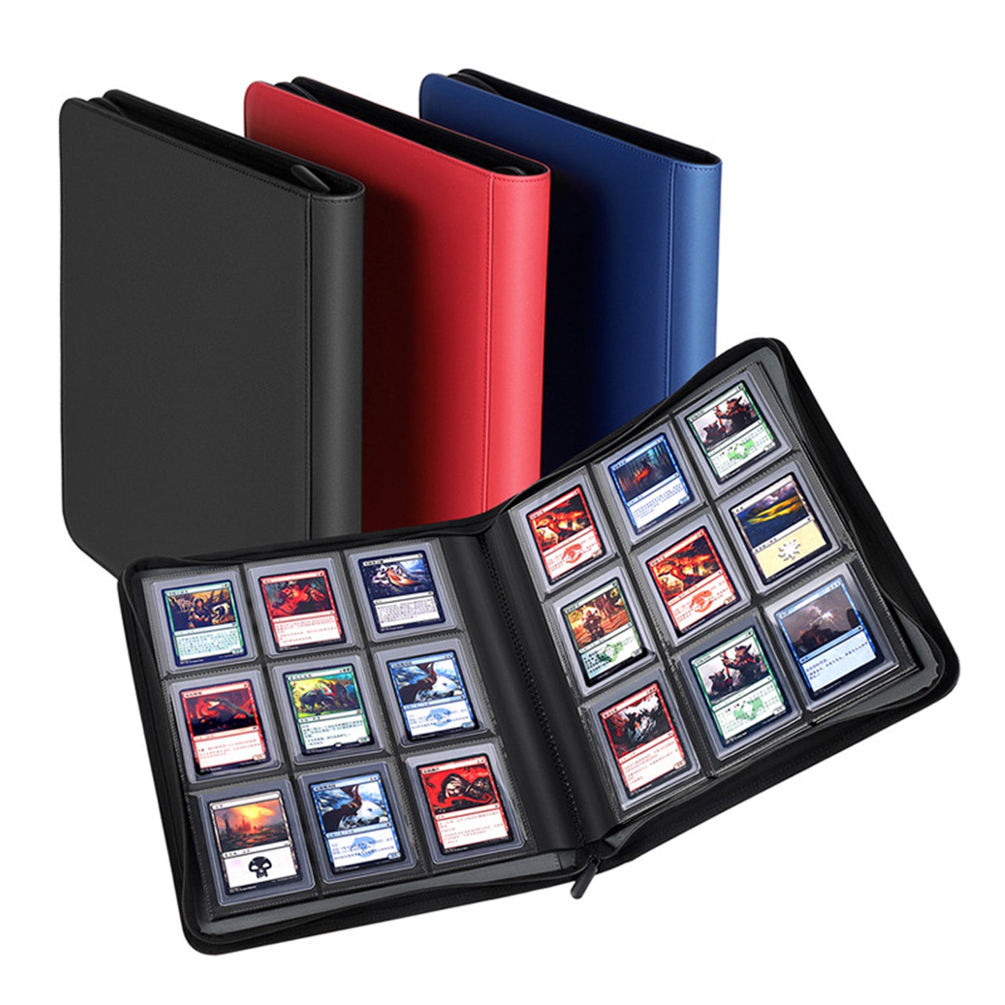 Toploader Binder - Holds 252 Top Loaders - 9 Pocket Trading Card Storage with Double Sided Sleeves for TGC and Sports 3" x 4" Top Loaded Trading Cards