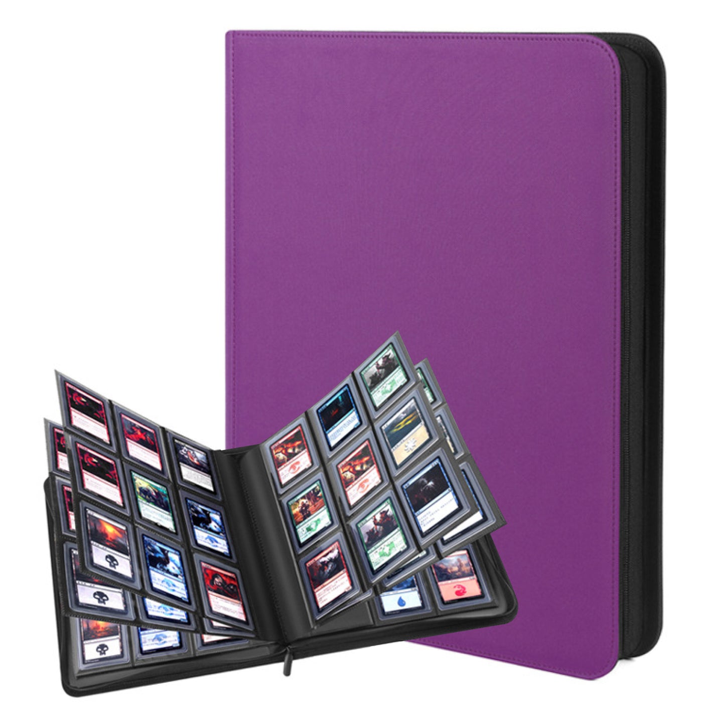 Toploader Binder - Holds 252 Top Loaders - 9 Pocket Trading Card Storage with Double Sided Sleeves for TGC and Sports 3" x 4" Top Loaded Trading Cards