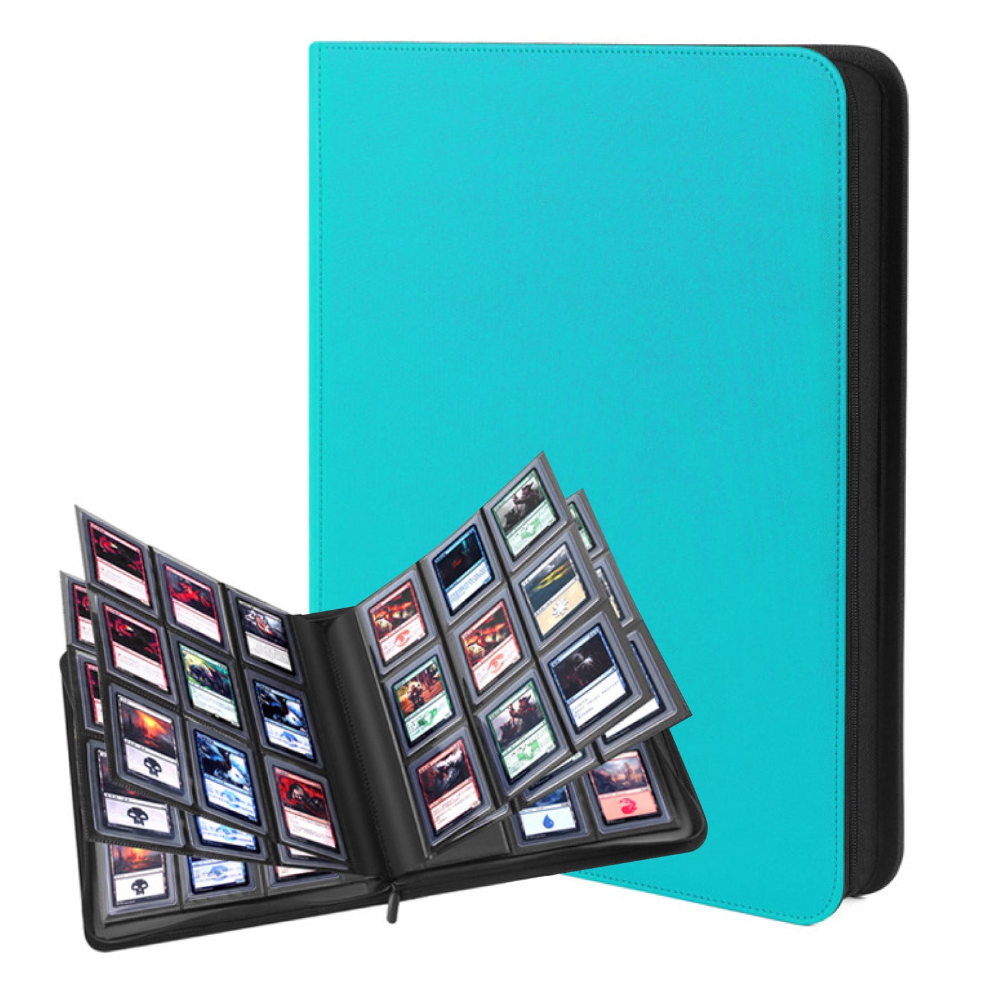 Toploader Binder - Holds 252 Top Loaders - 9 Pocket Trading Card Storage with Double Sided Sleeves for TGC and Sports 3" x 4" Top Loaded Trading Cards