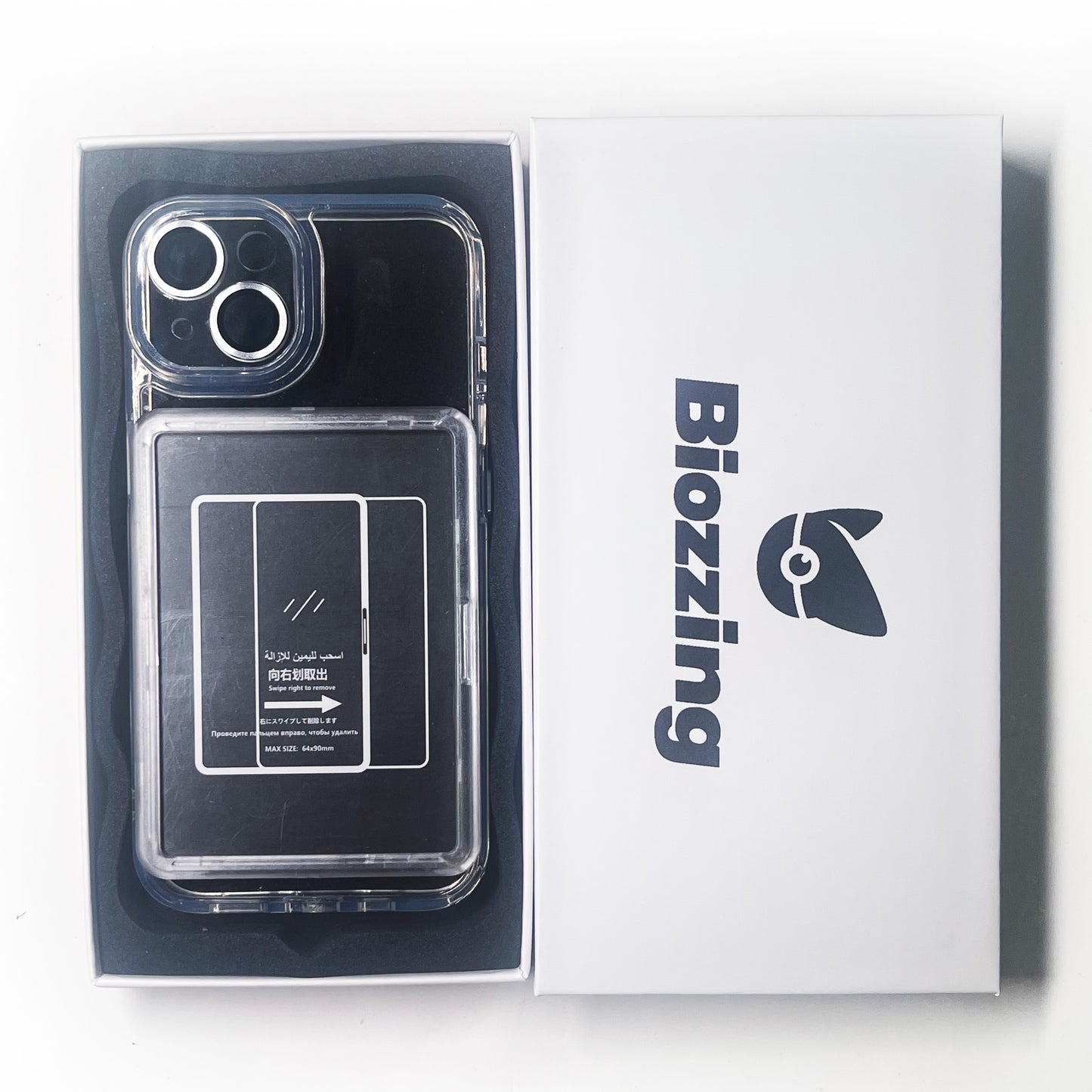 【for iPhone 17 Series】Biozzing Card/Photo Display Phone Case for iPhone | PTCG/Picture Display Top Loaders & Sleeves | Compatible with Pokemon Cards, Sports, One Piece【ICY-Clear】