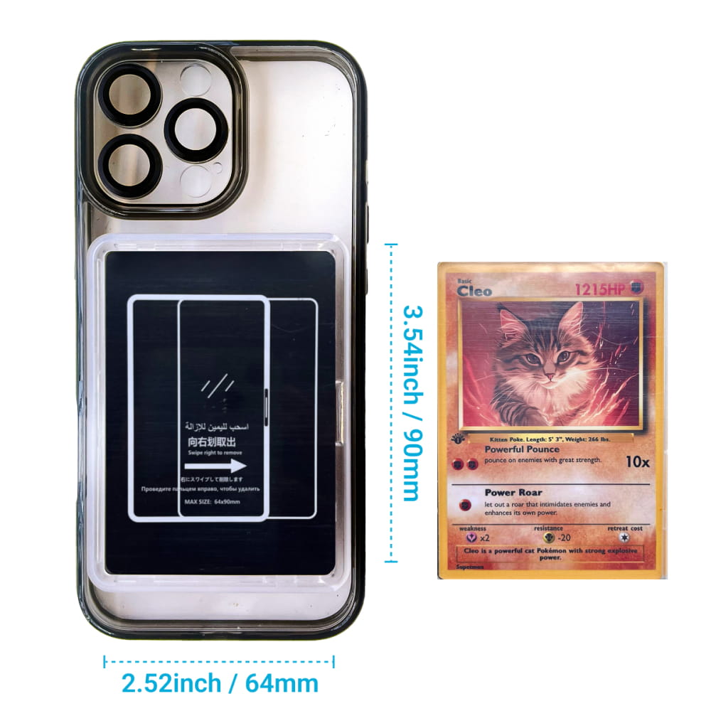 Card/Photo Display Phone Case for iPhone | PTCG/Picture Display Top Loaders & Sleeves | Compatible with Pokemon Cards, Sports, One Piece, Magic