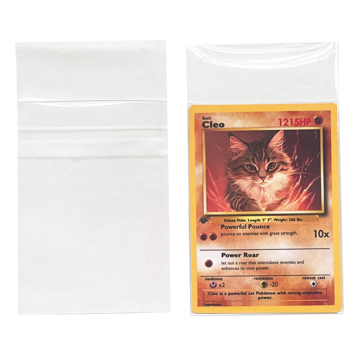 SuprPetrix 20 Micron Ultra Clear CPP Card Sleeves – 64x89mm Flat & Resealable Bags for Trading Cards, Board Games, Collectibles - product image 6