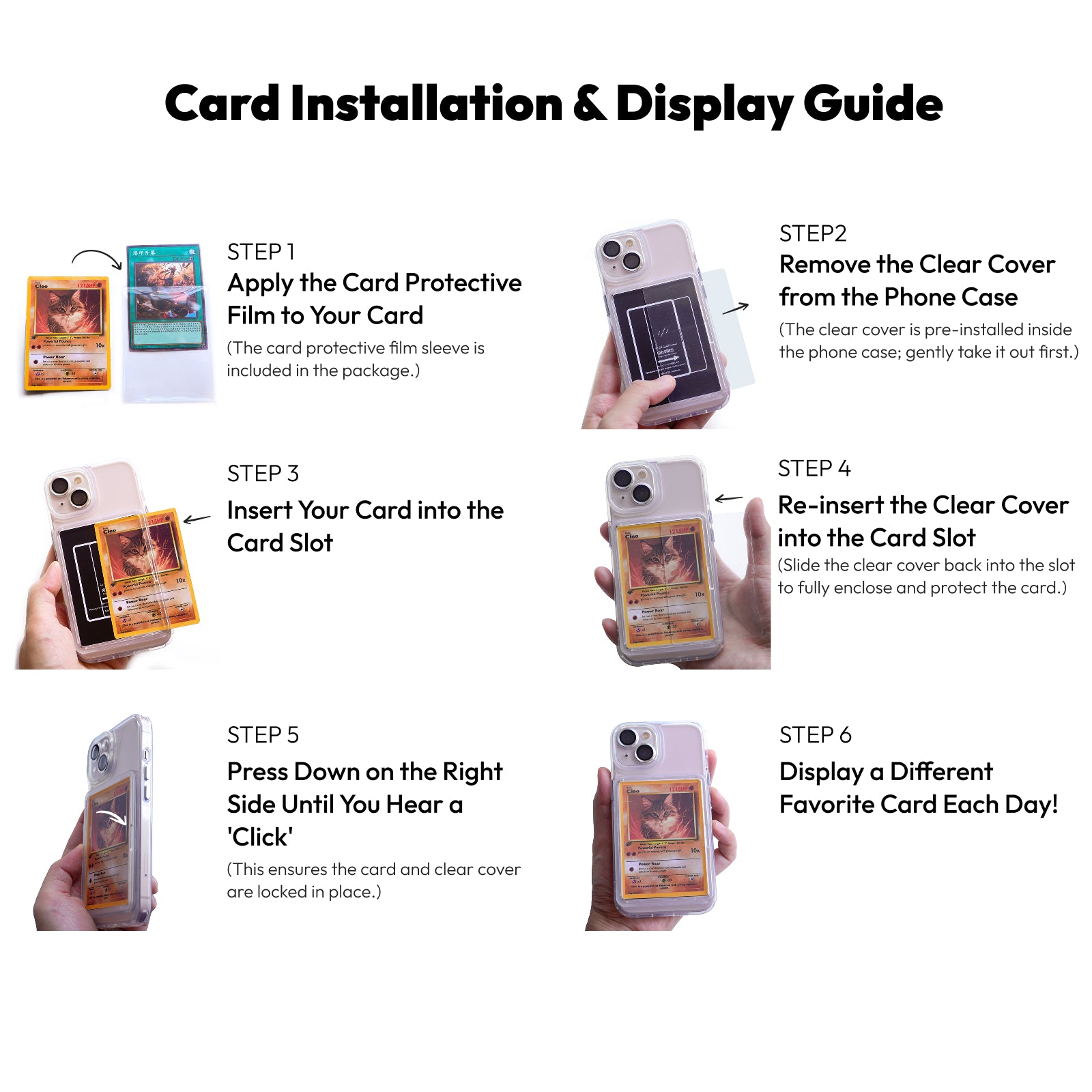 Custom Card-Display Phone Case – Compatible with Pokémon Trading Cards – Suprpetrix