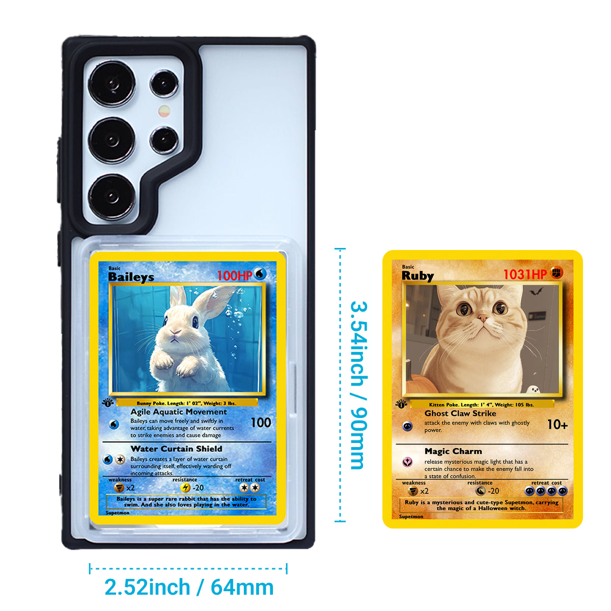 Card Display Phone Case for SAMSUNG type – Compatible with Pokémon Trading Cards